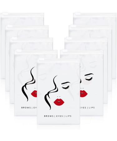 50 Pieces Eyebrow Microblading Aftercare Bags Empty Eyelash Bag Lash Aftercare Bags Lipstick Travel Pouch Mini Cosmetic Bags for Eyelash Lipstick Makeup Tools (6 x 8 Inch)