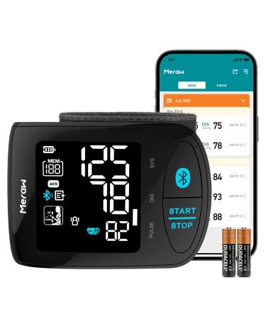 Meraw Bluetooth Wrist Blood Pressure Machine 2023 Upgrade FSA HSA Approved High Accuracy Blood Pressure Cuff Wrist 5.3-8.5 inch with Irregular Heartbeat Monitoring Unlimited Memories in APP 2 AAA Batteries (Aspen)