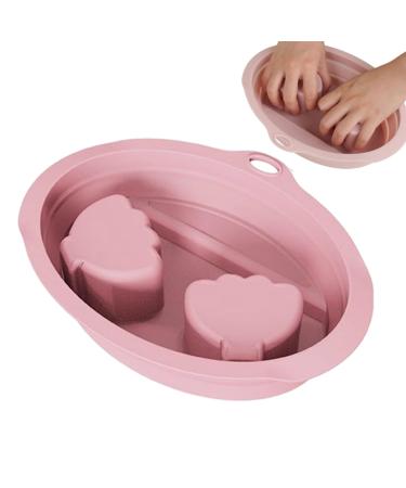 G n rique Bol Trempage pour Ongles Bassin de Manucure pour Salon - Bol de Trempage Compact en Silicone pour Maison & Institut Rose