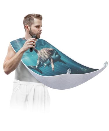 Sharks Beard Bib Apron Beard Hair Catcher for Men Shaving Fathers Day Anniversary Christmas Gifts for Dad Husband Beard Bib with 2 Suction Cups