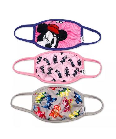 Disney Minnie Mouse Kids Cloth Face Masks Cotton Pack of 3 Ages 6 to 9 Berkshire Fashions Washable Reusable Non-Medical Minnie Mouse - Pink