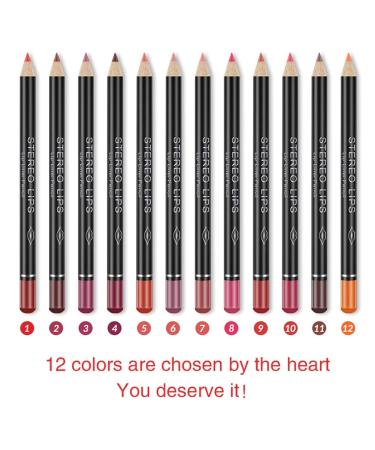 Buy 12 Colors Waterproof Lipliner Set - Long-lasting Matte Lipstick Contour Sticks | International Shipping Available - Buy Online on GoSupps.com