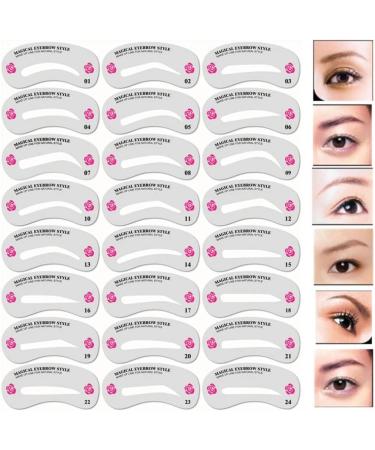 Eyebrow Stencils Kit Brow Shaping Grooming Templat Styling Tool 24PCS - Buy Online on GoSupps.com