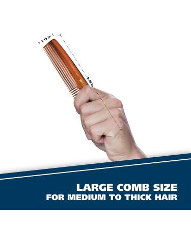 Wahl Beard Mustache & Hair Styling Comb for Men - Handcrafted Cellulose Acetate - Smooth Rounded Teeth - Model 3328 - Buy Online on GoSupps.com