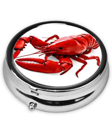 Shop Glutton Shrimps Round Pill Box - 3 Compartment Portable Travel Medicine Organizer | Decorative Mini Pocket Holder for Vitamins & Tablets - Buy Online on GoSupps.com