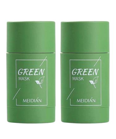 SupLee Green Tea Stick Mask for Face, Blackhead Remover with Extract,Deep Pore Cleansing, Moisturizing, Skin Brightening, Removes Blackheads All Types of Men and Women… B09QL837L8 (2pcs green)