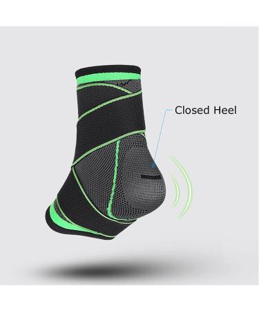 Ankle Brace for Men & Women - Comfortable Compression Sleeve Adjustable Support for Plantar Fasciitis Sports & Heel Pain Relief - Green Size L - Buy Online on GoSupps.com