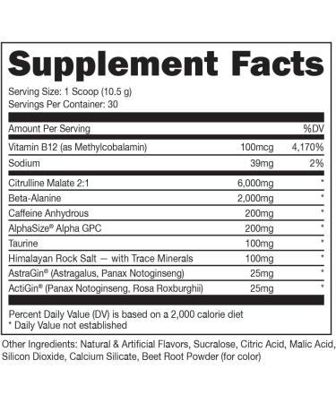 Bucked Up Pre Workout - 6g Citrulline, 2g Beta Alanine, Watermelon Flavor - Buy Online on GoSupps.com