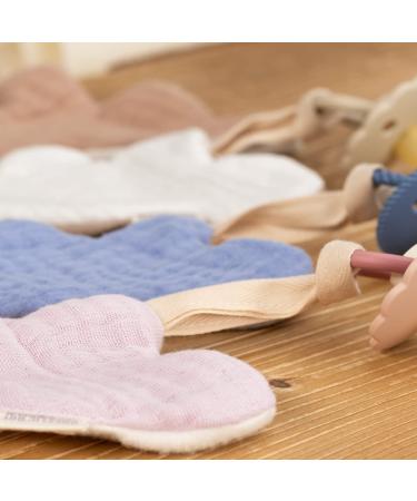 Muslin Cloud Pacifier Holder - Lagoon Blue | Soft Fabric & Fleece Attachment for Pacifiers - International Shipping - Buy Online on GoSupps.com