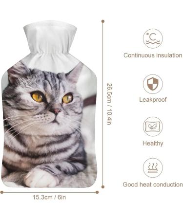 Fat Cat Hot Water Bottle with Plush Cover - Cozy Hand Warmer for Adults & Children (26.5x15.3cm) - International Shipping - Buy Online on GoSupps.com
