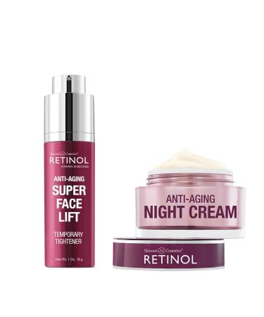 Retinol Super Face Lift - Visibly firms and tightens for a lifted younger look. Infused with Vitamins C & E + Retinol Night Cream Works While You Sleep to Restore and Reduce Fine Lines and Wrinkle
