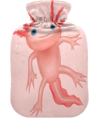 Cute Axolotl Hot Water Bottle | 1L Plush Winter Warmer for Kids & Adults - Buy Online on GoSupps.com