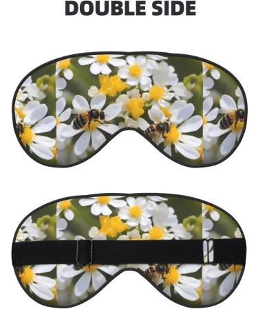 Sunflower & Little Bees Adjustable Sleep Eye Mask - Unisex Blackout Mask for Travel Yoga & Naps - Buy Online on GoSupps.com