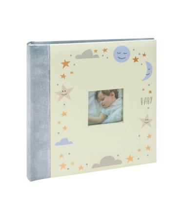 Kenro Sun Moon & Stars Series Blue Baby Photo Album for 200 Photographs 6x4 Inch / 10x15cm with Slip-in Pages and Memo Space - KB701UE