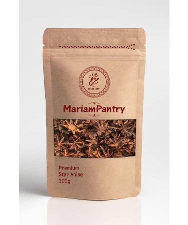 Premium Star Anise Whole 100g - by MariamPantry in Resealable Kraft Bag Pouch