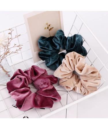 Senllori 12-Piece Scrunchies for Women | Classic Elastic Hair Bands & Ponytail Holders | Soft Natural Color Hair Accessories - Buy Online on GoSupps.com
