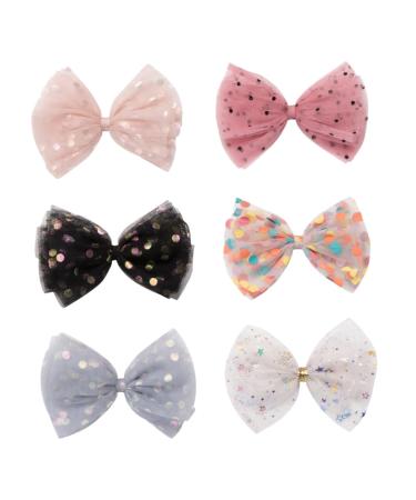 FRCOLOR Nativity Decor bow hairpin clips colored clips accessory for girls Ribbon Bowknot Hairpins Bangs Clips Hairpins Kids Party Accessories bow dots hairpins Glitter Sequins Hairpins