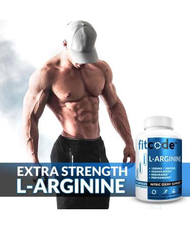 Fitcode Pure L-Arginine HCl 1500mg Nitric Oxide Supplement - Boost Vascularity, Pumps, Endurance & Muscle Growth - 50 Servings - Buy Online on GoSupps.com