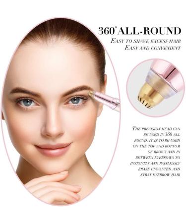 Buy Eyebrow Hair Remover with LED Light - Rechargeable Electric Precision Trimmer for Women - Painless Portable Razor in Rose Gold - Flawless Hair Removal for Lips Nose & Chin - Buy Online on GoSupps.com