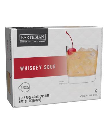 Bartesian Cocktail Mixer Whiskey Sour - Ingredients for Whiskey Cocktail - Capsules for the Bartesian Cocktail Maker - Alcohol-free preparation to mix with spirits - Pack of 8 capsules