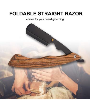 Premium Baugger Folding Razor with Wooden Handle - Stainless Steel Beard Care Shaving Tool for Effortless Grooming - Buy Online on GoSupps.com