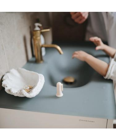 Mushie Baby Finger Toothbrushes - Set of 2 | Soft Silicone First Toothbrush for Babies | Soothes Irritated Gums | Food-Grade Material | Soft Lilac/Ivory - Buy Online on GoSupps.com