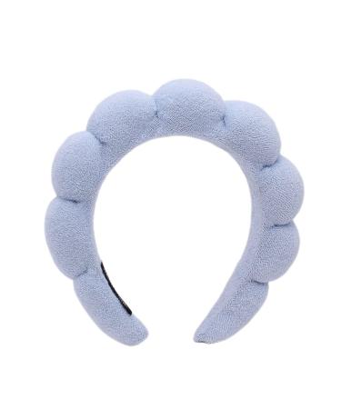 Spa Headband for Women  Cute Terry Towel Towel Head Band for Skincare  Sponge Spa Headband for Washing Face  Makeup Removal Skincare Puffy Spa Shower Headband (Blue)