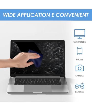 High-Quality Microfiber Cleaning Cloths - 6 Pack (15x18cm) for Glasses Camera Lenses & Screens - Marine & Gray - Buy Online on GoSupps.com