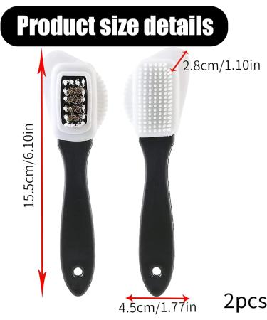 2Pcs Premium 4 Sided Suede Brush for Shoes - Multipurpose Matte Leather Care Tool for Stain Removal and Cleaning Shoes/Boots - Buy Online on GoSupps.com