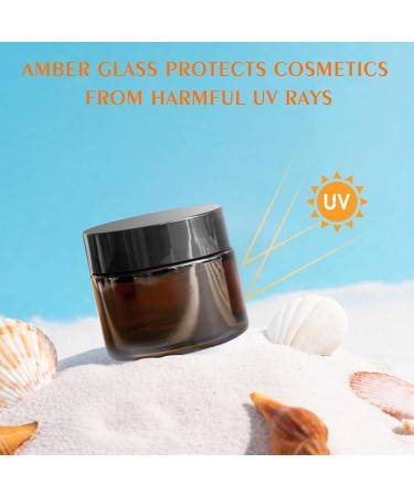 Gauato 6-Piece Glass Cosmetic Containers Set - 20ml & 30ml Brown Cream Cans for Lotions Creams & Doses with Lid & Liner - Ideal for International Shipping - Buy Online on GoSupps.com