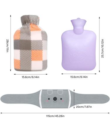 Rubber Hot Water Bottle Belt with Plush Cover - Purple | Pain Relief for Neck, Back, Shoulder, Legs - Buy Online on GoSupps.com