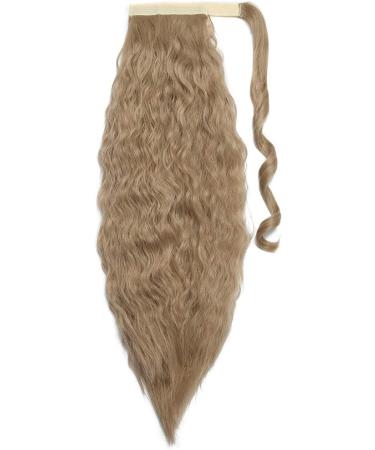 20 Inch Dark Blonde Corn Wave Ponytail Clip-in Hair Extension for Women | Real Long Wavy Wrap Around Hairpiece - Buy Online on GoSupps.com