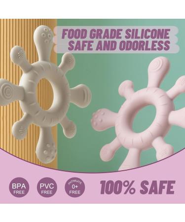 Arudyo Baby Teething Toy Silicone Teether Ring - BPA Free Sensory Teether for Babies (White) - Buy Online on GoSupps.com