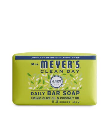 Mrs. Meyer's Bar Soap  Use as Body Wash or Hand Soap  Made with Essential Oils  Lemon Verbena  5.3 oz  1 Bar