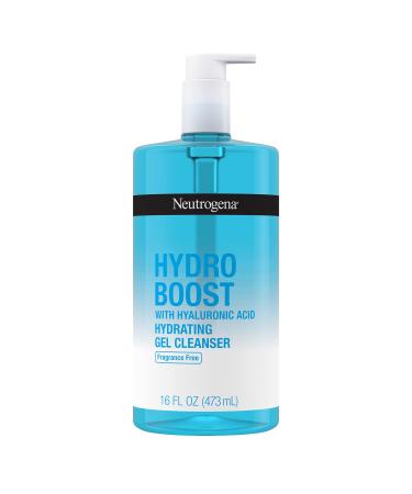 Neutrogena Hydro Boost Fragrance-Free Hydrating Facial Gel Cleanser with Hyaluronic Acid, Daily Foaming Face Wash Gel & Makeup Remover, Lightweight, Oil-Free & Non-Comedogenic, 16 fl. oz 16 Fl Oz