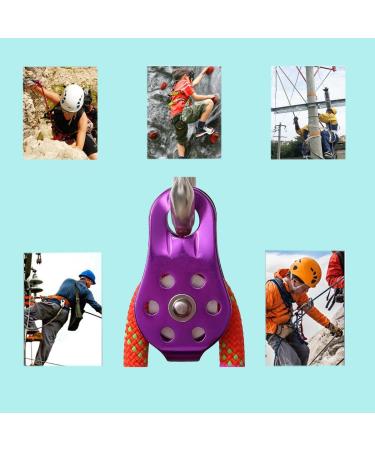 Buy Tread Star Rope Roller 20 KN - High-Performance Aluminum Alloy Block for 12mm Climbing Rope - Ideal for Strapping & Climbing - Violet - Buy Online on GoSupps.com