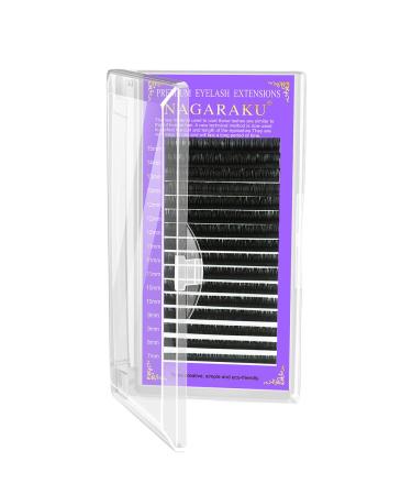 NAGARAKU Eyelash Extensions Individual Lashes 0.05mm D curl 14mm Classic Matte Black Soft Natural Professional 16 rows Beauty Salon Supplies 14mm 0.05 D