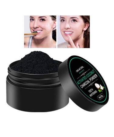 Coal toothpaste powder |Kokosnuss tooth aufheller |Activated carbon powder with bamboo toothbrush for tooth whitening stain remover safe for gums and tooth enamel