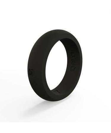 QALO Women's Black Classic Athletics Silicone Ring Size 04 Black - Kettlebell Size 4