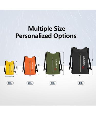 Piscifun LT 20L Waterproof Dry Bag Backpack with Waist Pouch & Phone Case - Lightweight and Durable for Kayaking, Camping, Beach, Boating & Swimming - Buy Online on GoSupps.com