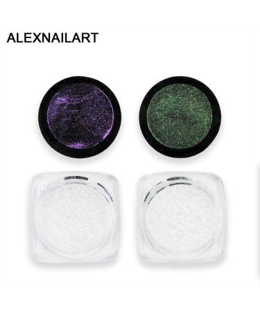 4-Piece Chameleon Mirror Powder Set for Gel Nails | Chrome Metallic Glitter Dust - Nail Decoration Accessories & Manicure Tool - Buy Online on GoSupps.com