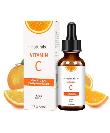 Vitamin C Serum for Face Skincare Serum 20% Vitamin C with Hyaluronic Acid Vitamin E Moisturiser Face Women Skin Care Anti Aging Brightening Wrinkle Facial Serum(30 ml) (Vitamin C)