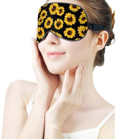Sunflower Sleep Mask for Women | Adjustable Eye Shades Cover with Elastic Strap Comfortable & Stylish - Buy Online on GoSupps.com