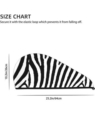 Quick-Dry Zebra Hair Towel Wrap - Buttoned Turban for Effortless Hair Drying | International Shipping - Buy Online on GoSupps.com