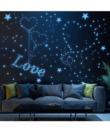 1134PCS Glow in The Dark Stars and Moon Stickers - DIY Luminous Rocket and Planets Wall Decor for Kids Bedroom - Green (Blue) - Buy Online on GoSupps.com