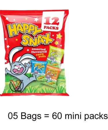 05 x Happy Snax Crisps Assorted Flavours Corn Puffs 12 pks 96g | VIMIX - Buy Online on GoSupps.com