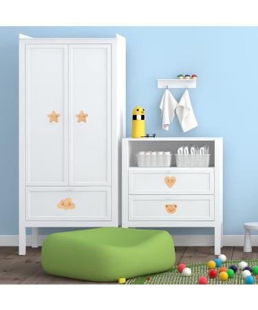 Emoji Wood Animal Cabinet Buttons - 6 Piece Cartoon Bear Head Drawer Pulls for Children's Room Decor - Buy Online on GoSupps.com