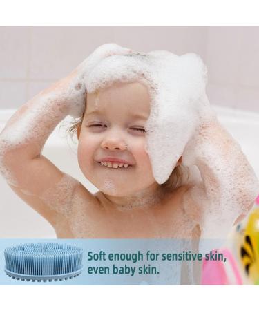Silicone Exfoliating Body Scrubber & Bath Brush - Gentle Massage for Smooth Skin | Easy to Clean & Hygienic - Blue - Buy Online on GoSupps.com