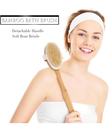 Natural Boar Bristle Bath Body Brush with Bamboo Handle for Exfoliation and Circulation Boost - by QL-ben - Buy Online on GoSupps.com
