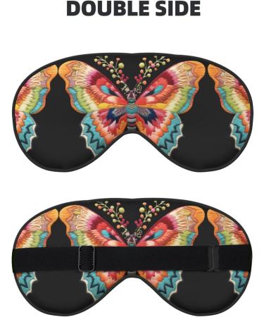 Buy Colorful Butterfly Print Unisex Sleep Eye Mask - Soft Comfort Eye Shade for Travel & Yoga - International Shipping Available - Buy Online on GoSupps.com
